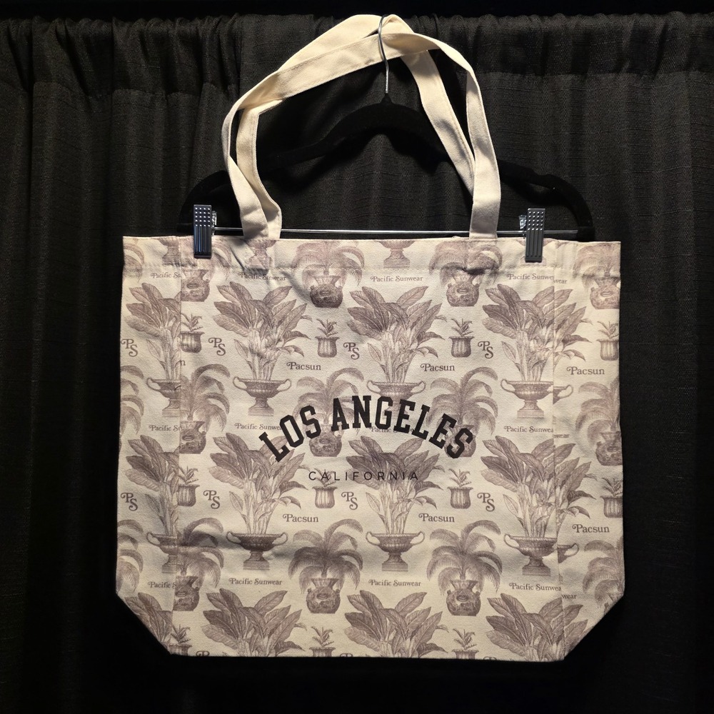 NEW PacSun Reusable Etoile Monogram Print‎ Canvas Tote Bag.